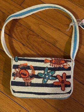 🌊  Viral Coastal Beaded Shoulder Bag – Beach Theme (Crab, Starfish, Lobster) 🌊